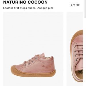 Naturino Pink Leather First-Step Walker Shoes